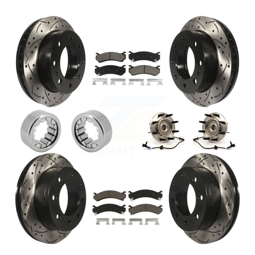 Front Rear Hub Bearing Coat Brake Rotor Pads Shoe Kit (10Pc) For Hummer H2 Chevrolet 2500 KBB-120465