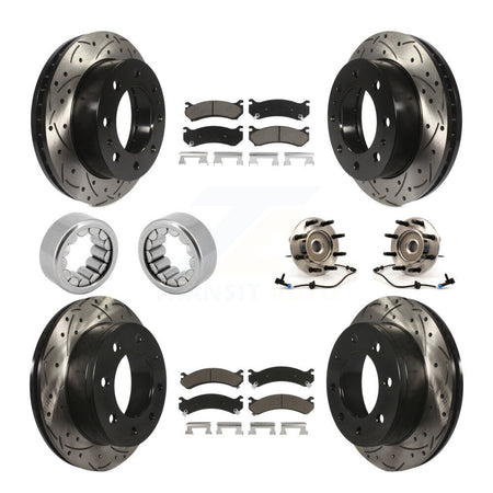 Front Rear Hub Bearing Coat Brake Rotor Pads Shoe Kit (10Pc) For Hummer H2 Chevrolet 2500 KBB-120465