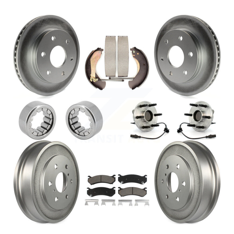 Front Rear Hub Bearing Coat Brake Rotor Pads Shoe Kit (10Pc) For Chevrolet Silverado 1500 KBB-120509