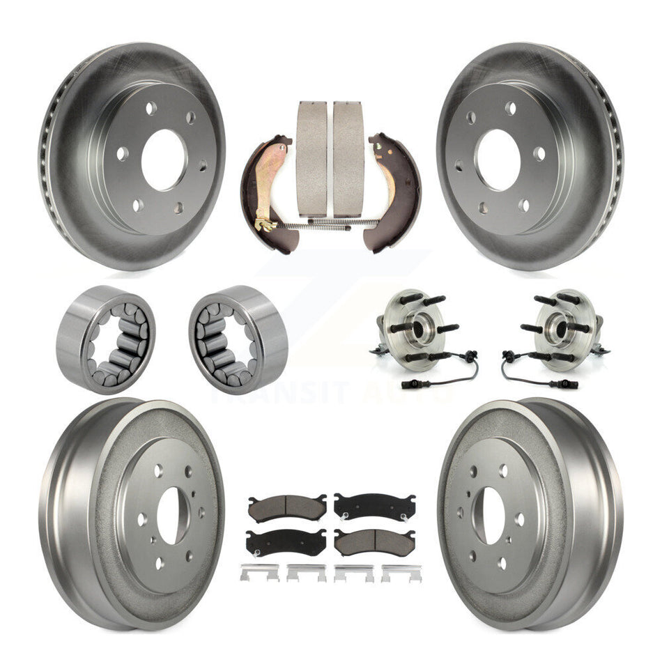 Front Rear Hub Bearing Coat Brake Rotor Pads Shoe Kit (10Pc) For Chevrolet Silverado 1500 KBB-120512