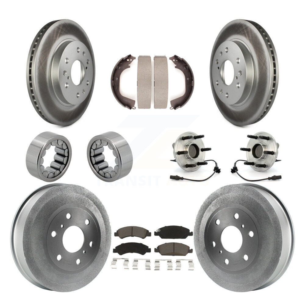 Front Rear Hub Bearing Coat Brake Rotor Pad Shoe Kit (10Pc) For GMC Sierra 1500 Chevrolet KBB-120519