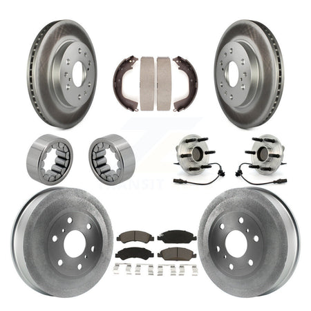 Front Rear Hub Bearing Coat Brake Rotor Pad Shoe Kit (10Pc) For GMC Sierra 1500 Chevrolet KBB-120519
