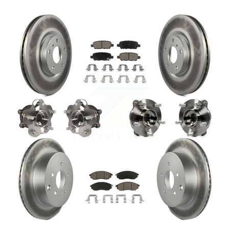 Front Rear Hub Bearing Coated Brake Rotor Pads Kit (10Pc) For 2015-2017 INFINITI QX70 AWD KBB-120604
