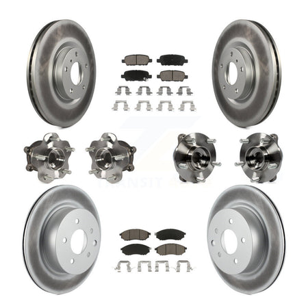 Front Rear Hub Bearing Coated Brake Rotor Pads Kit (10Pc) For INFINITI G37 EX35 QX50 EX37 KBB-120609