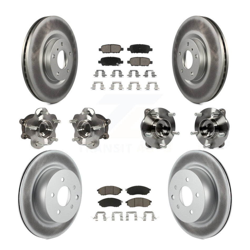 Front Rear Hub Bearing Coated Brake Rotor Pads Kit (10Pc) For INFINITI G37 EX35 QX50 EX37 KBB-120609