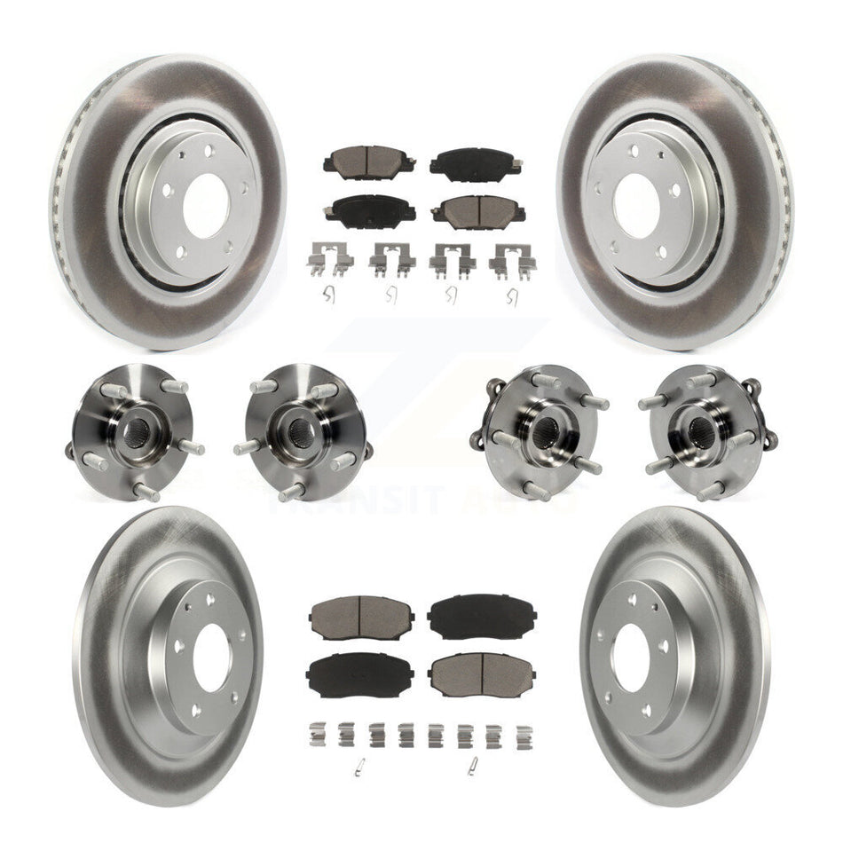 Front Rear Hub Bearings Assembly Coated Disc Brake Rotors And Ceramic Pads Kit (10Pc) For Mazda CX-5 KBB-120627
