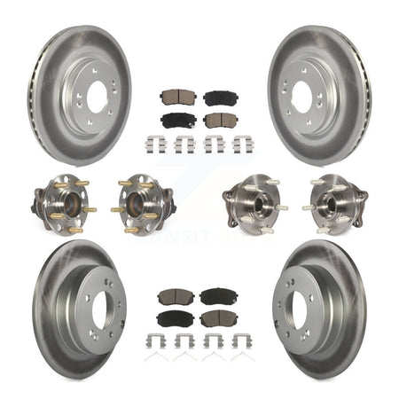 Front Rear Hub Bearing Coated Disc Brake Rotor And Ceramic Pads Kit (10Pc) For Kia Optima KBB-120661