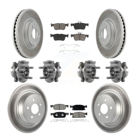 Front Rear Hub Bearing Coated Disc Brake Rotor Pad Kit (10Pc) For Lincoln Continental AWD KBB-120705