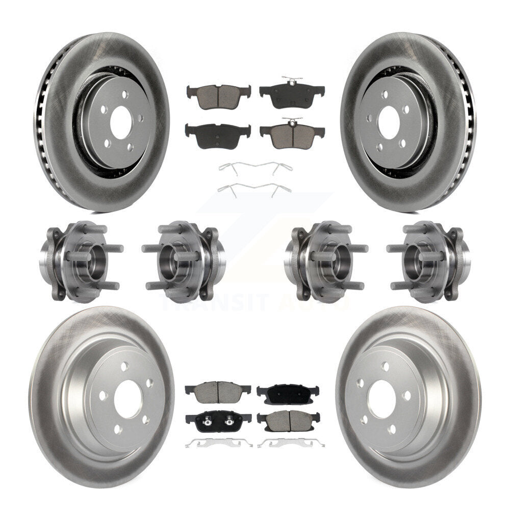 Front Rear Hub Bearing Coated Disc Brake Rotor Pad Kit (10Pc) For Lincoln Continental AWD KBB-120706