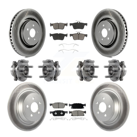 Front Rear Hub Bearing Coated Disc Brake Rotor Pad Kit (10Pc) For Lincoln Continental AWD KBB-120706