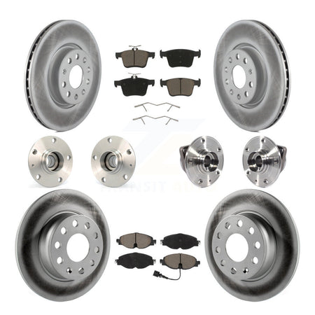 Front Rear Hub Bearing Coated Brake Rotor And Pad Kit (10Pc) For Audi A3 Sportback e-tron KBB-120711
