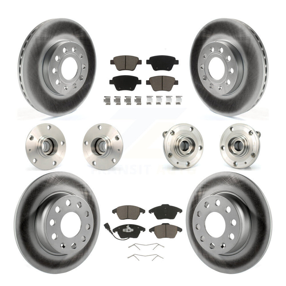 Front Rear Hub Bearings Assembly Coated Disc Brake Rotors And Ceramic Pads Kit (10Pc) For Volkswagen Beetle KBB-120722
