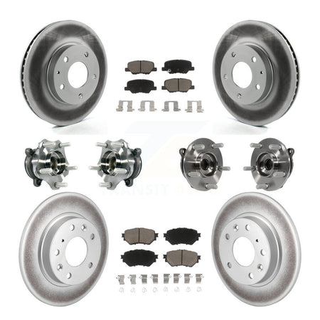 Front Rear Hub Bearings Coated Disc Brake Rotors And Pads Kit (10Pc) For Mazda 3 Sport KBB-120809