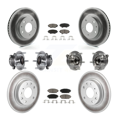 Front Rear Hub Bearings Coated Disc Brake Rotors And Pads Kit (10Pc) For Mazda 3 Sport KBB-120810