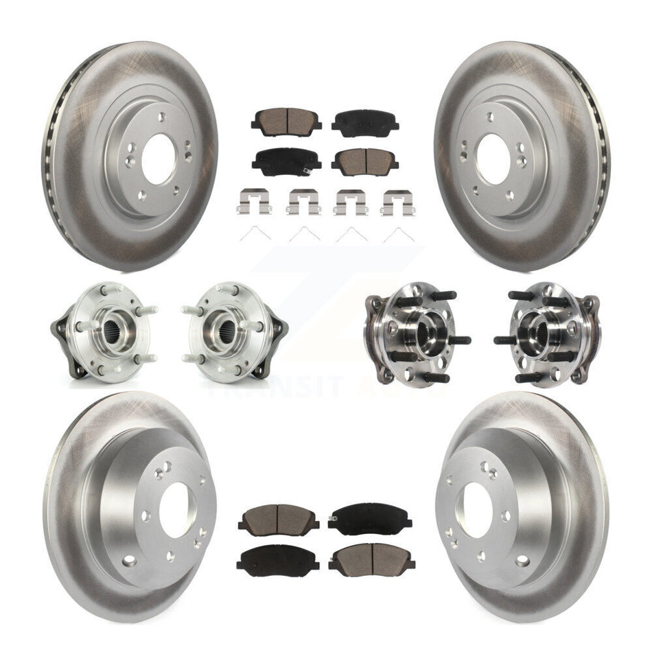 Front Rear Hub Bearing Coated Disc Brake Rotor Pad Kit (10Pc) For Hyundai Santa Fe XL AWD KBB-120978
