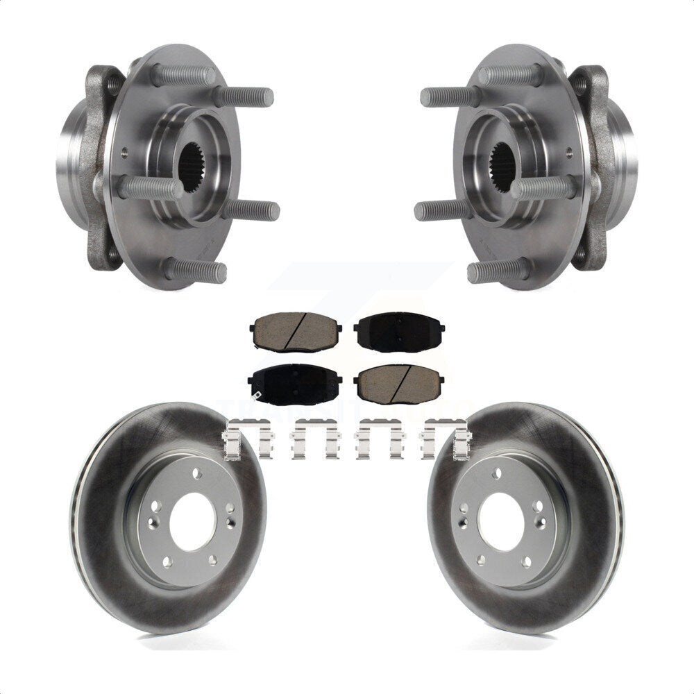 Front Hub Bearing Coated Disc Brake Rotor Pad Kit For Kia Forte Hyundai Elantra GT Forte5 KBB-121028