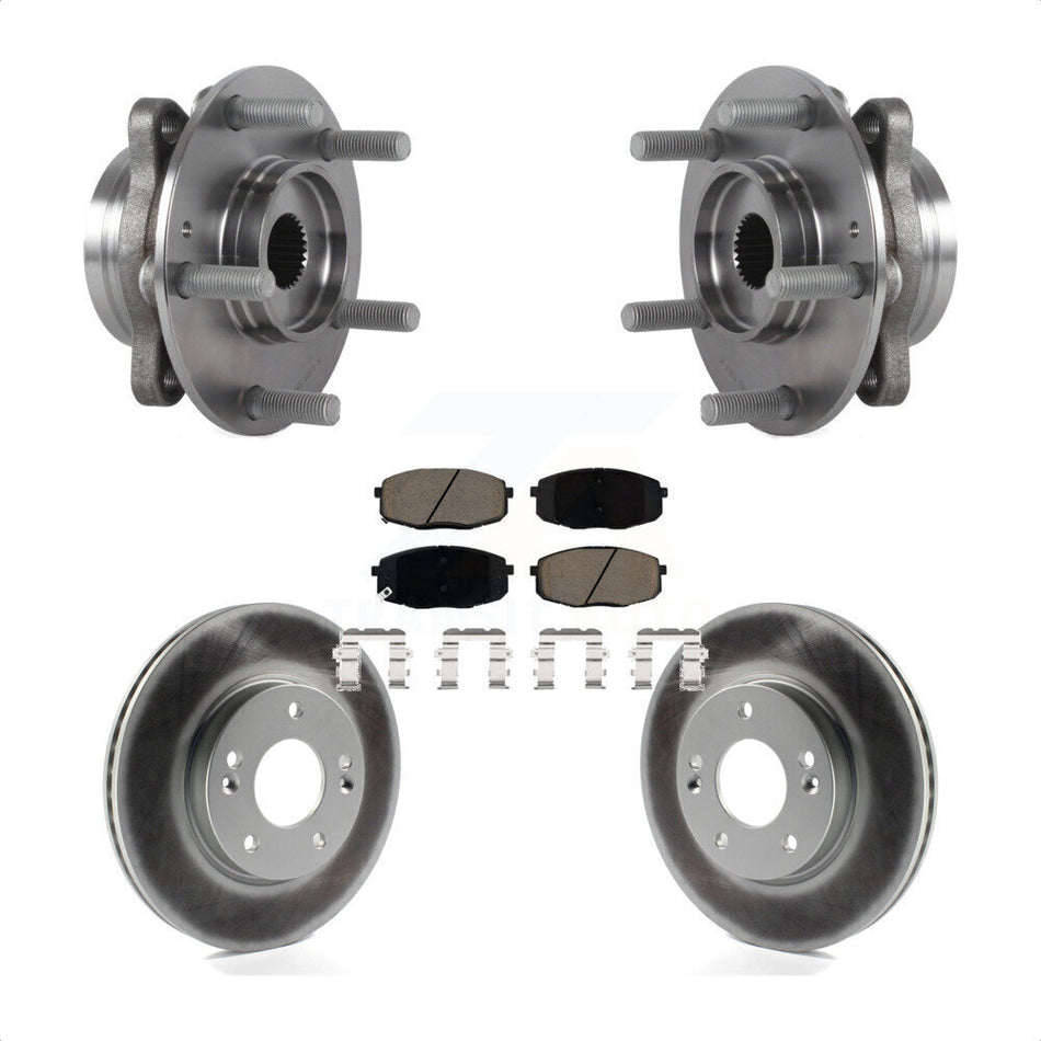 Front Hub Bearing Coated Disc Brake Rotor Pad Kit For Kia Forte Hyundai Elantra GT Forte5 KBB-121028