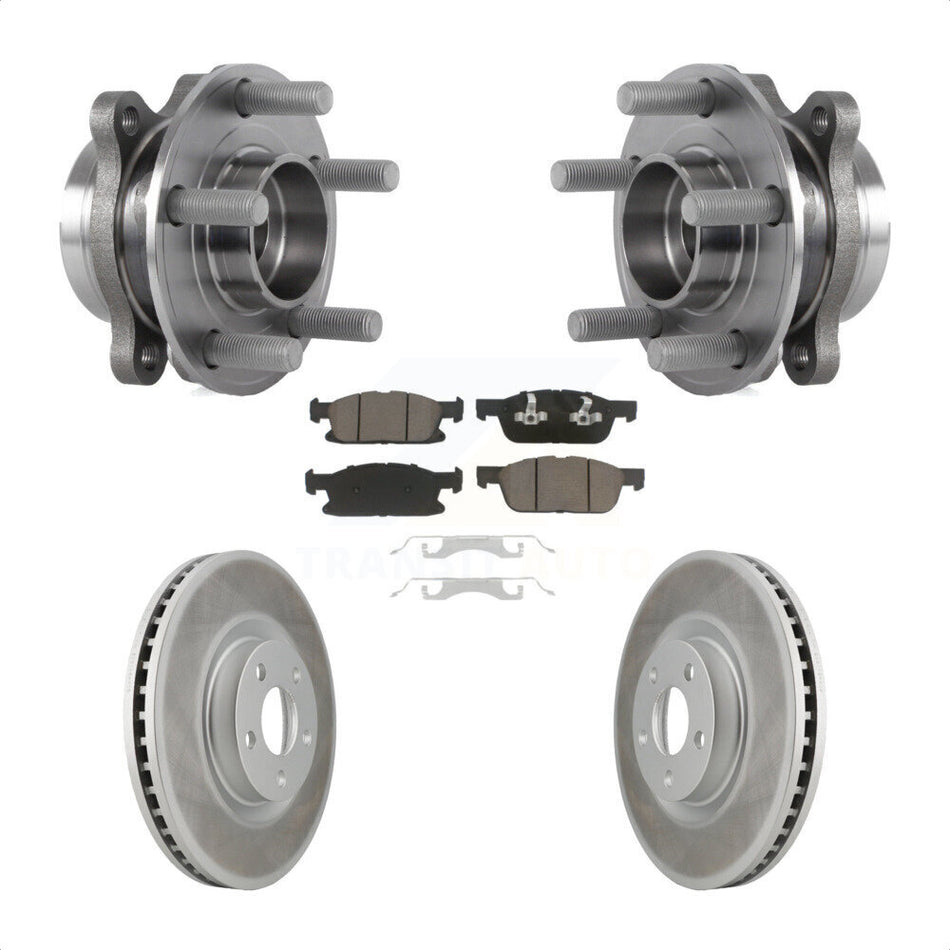 Front Hub Bearing Assembly With Coated Disc Brake Rotors And Ceramic Pads Kit For Ford Edge KBB-121029