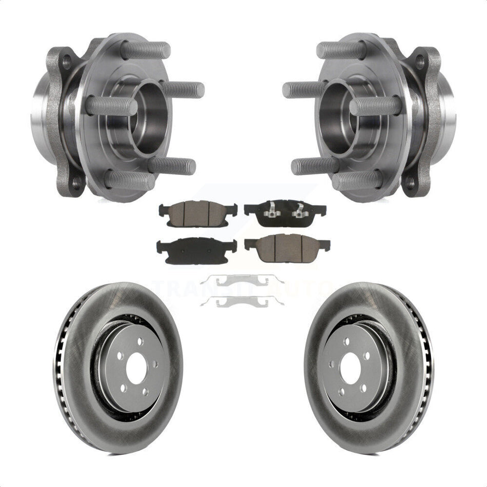 Front Hub Bearing Assembly With Coated Disc Brake Rotors And Ceramic Pads Kit For Ford Edge Lincoln MKX Nautilus KBB-121030