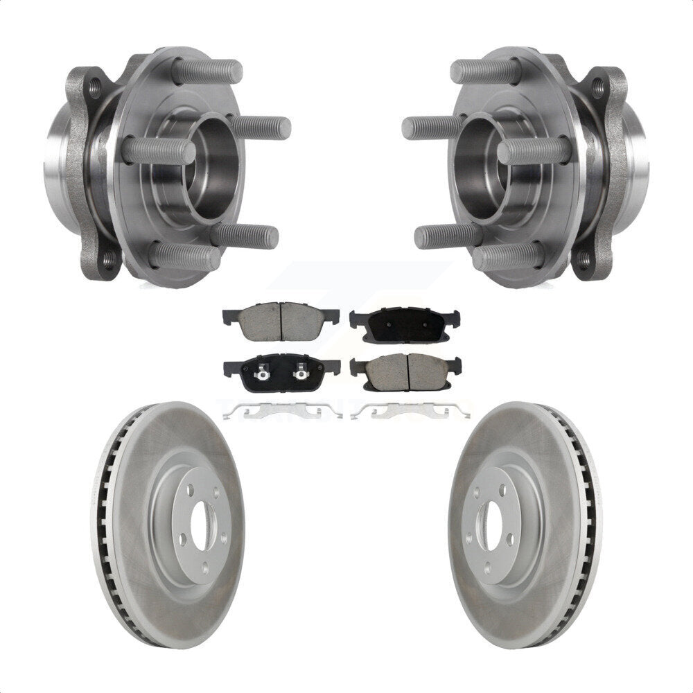 Front Hub Bearing Assembly Coated Disc Brake Rotors And Pads Kit For Lincoln Continental KBB-121034