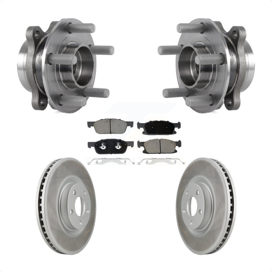 Front Hub Bearing Assembly Coated Disc Brake Rotors And Pads Kit For Lincoln Continental KBB-121034