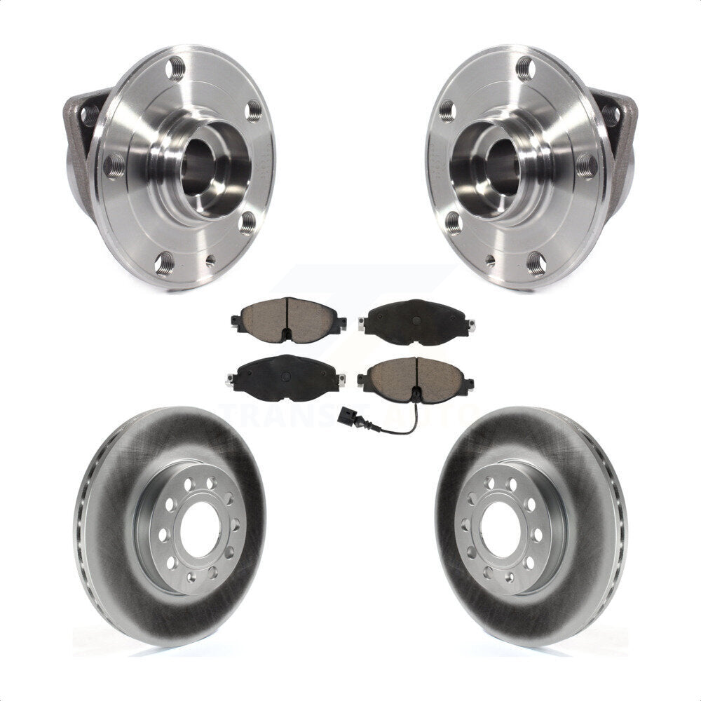 Front Hub Bearing Coat Brake Rotor Pad Kit For Volkswagen Jetta Taos Golf SportWagen Audi KBB-121035