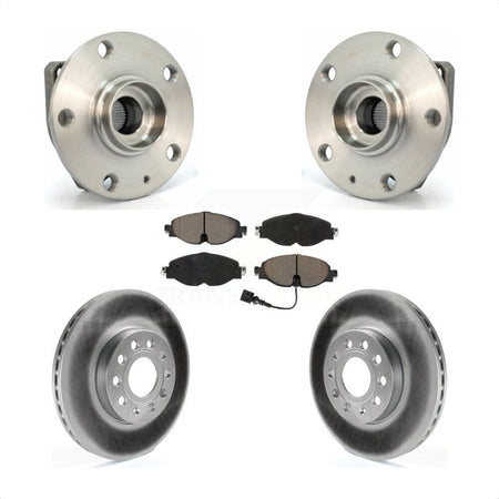 Front Hub Bearing Assembly Coat Brake Rotor Pad Kit For Volkswagen Golf SportWagen e-Golf KBB-121036