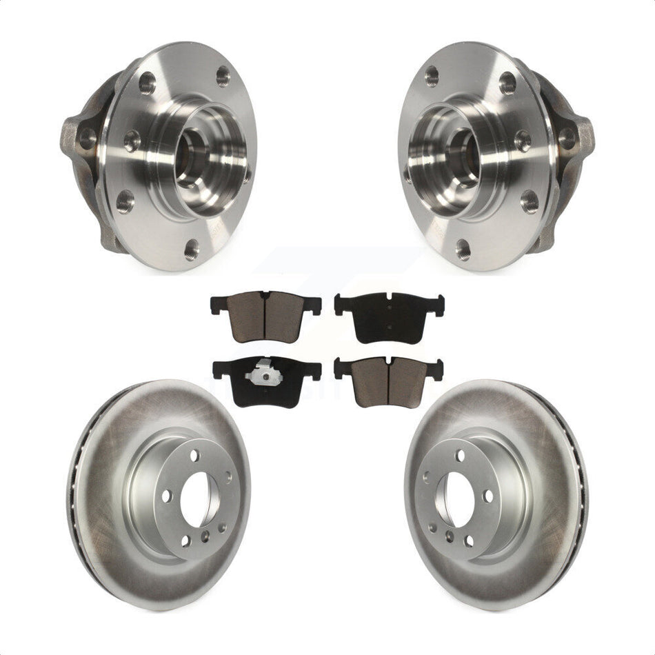 Front Hub Bearing Assembly With Coated Disc Brake Rotors And Ceramic Pads Kit For BMW X3 X4 KBB-121046