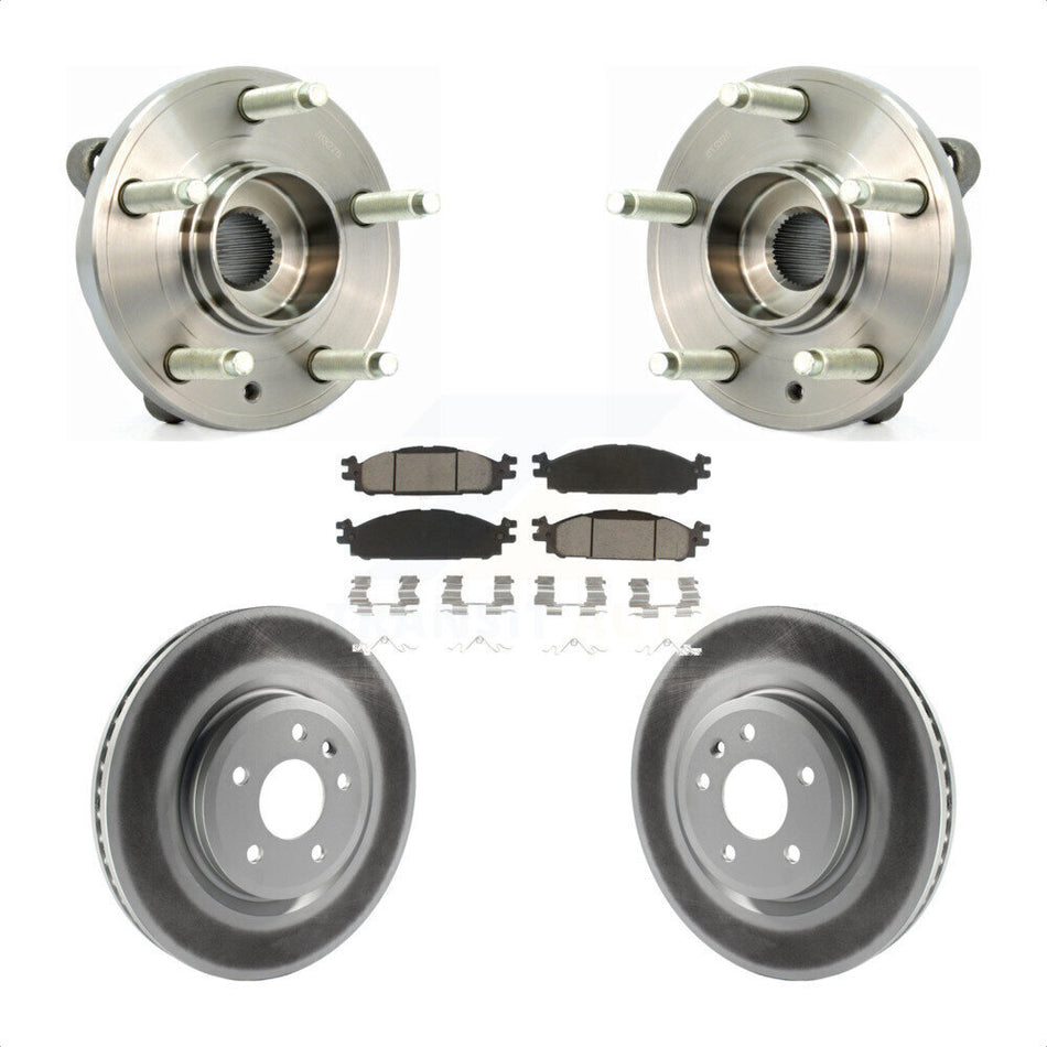 Front Hub Bearing Assembly With Coated Disc Brake Rotors And Ceramic Pads Kit For Ford Taurus Flex Lincoln MKT MKS KBB-121054