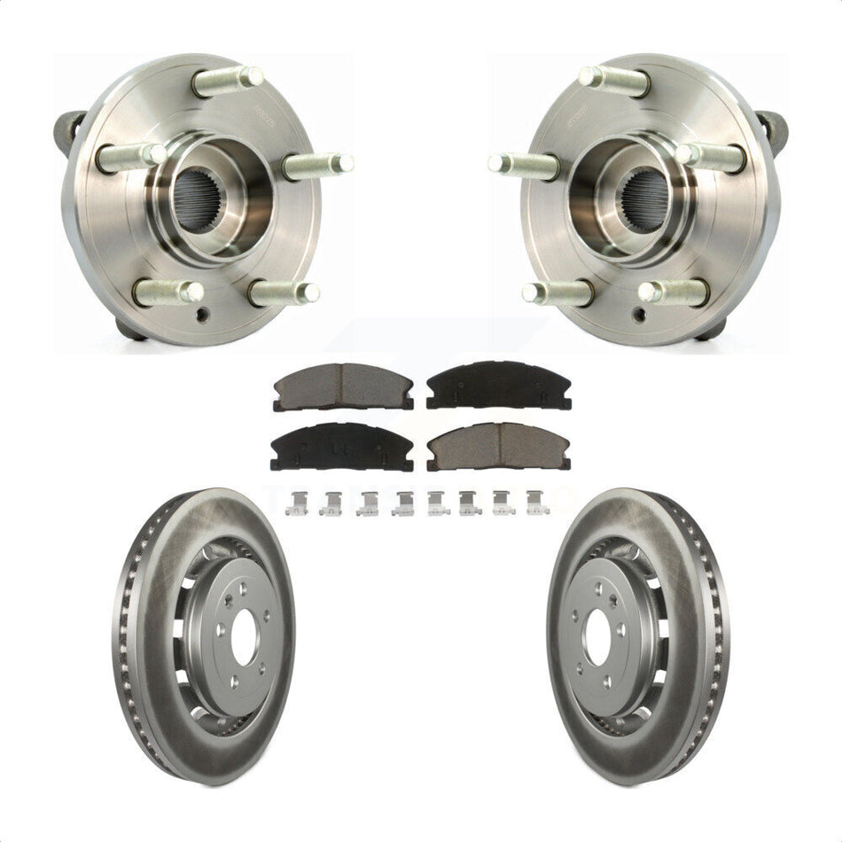 Front Hub Bearing Assembly With Coated Disc Brake Rotors And Ceramic Pads Kit For Ford Flex Taurus Lincoln MKS MKT KBB-121055