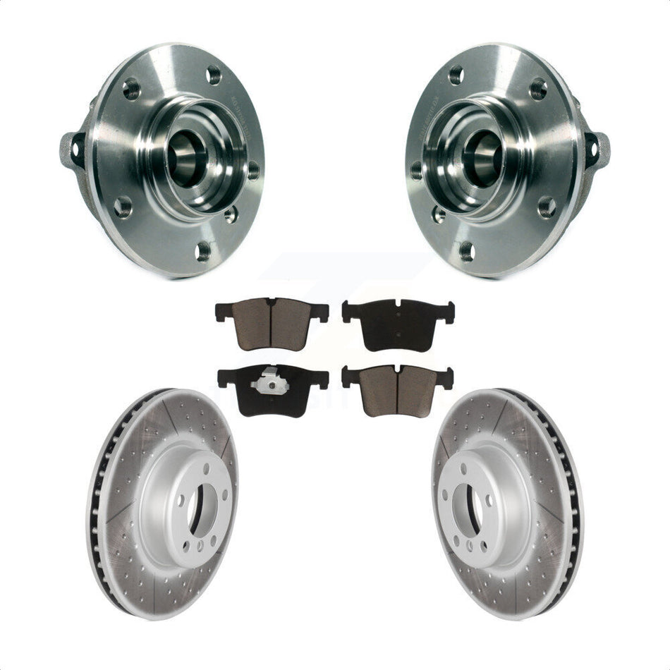 Front Hub Bearing Assembly With Coated Disc Brake Rotors And Ceramic Pads Kit For BMW 335i xDrive 328i GT 435i Gran Coupe KBB-121067