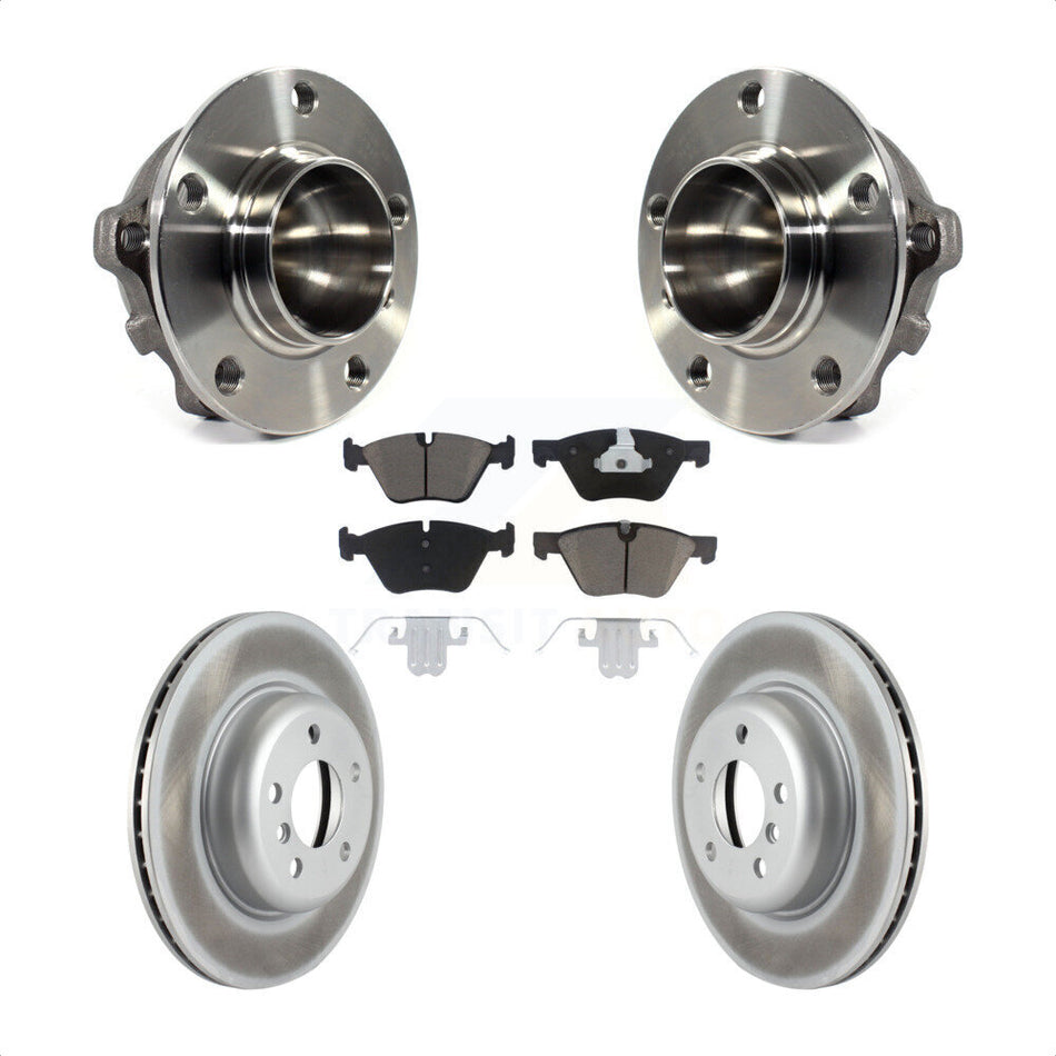 Front Hub Bearing Assembly With Coated Disc Brake Rotors And Ceramic Pads Kit For 2012-2014 BMW 528i Without Performance Brakes 330mm Diameter Rotor KBB-121073