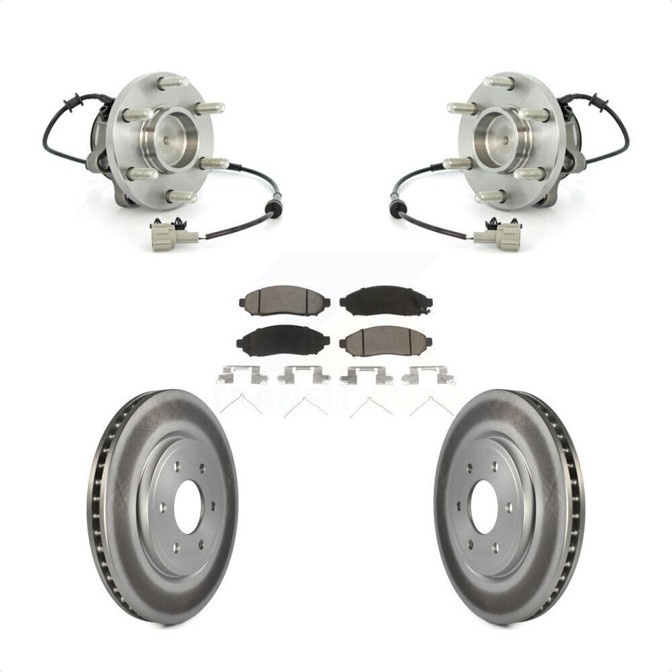Front Hub Bearing Assembly With Coated Disc Brake Rotors And Ceramic Pads Kit For Nissan Frontier Pathfinder Xterra Suzuki Equator KBB-121092