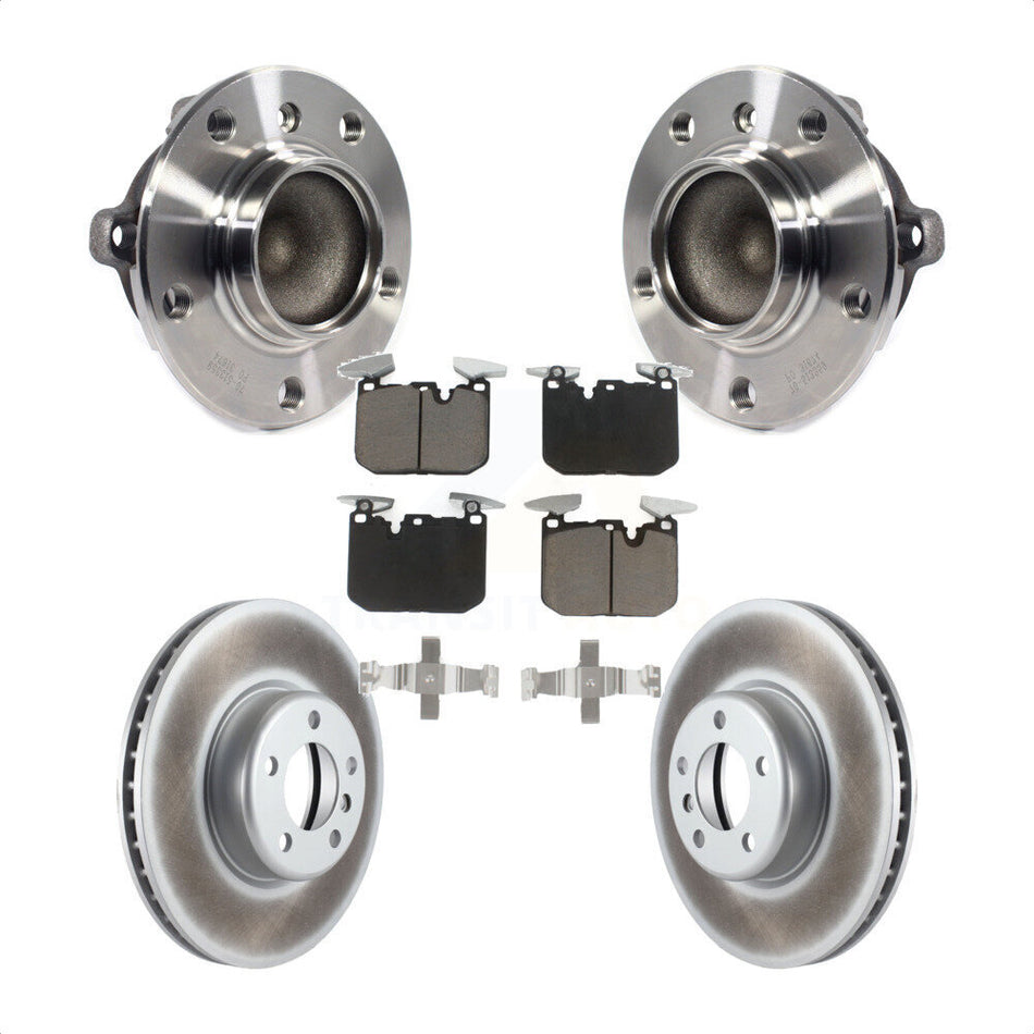 Front Hub Bearing Assembly With Coated Disc Brake Rotors And Ceramic Pads Kit For BMW 328i 428i Gran Coupe 340i 435i ActiveHybrid 3 KBB-121101