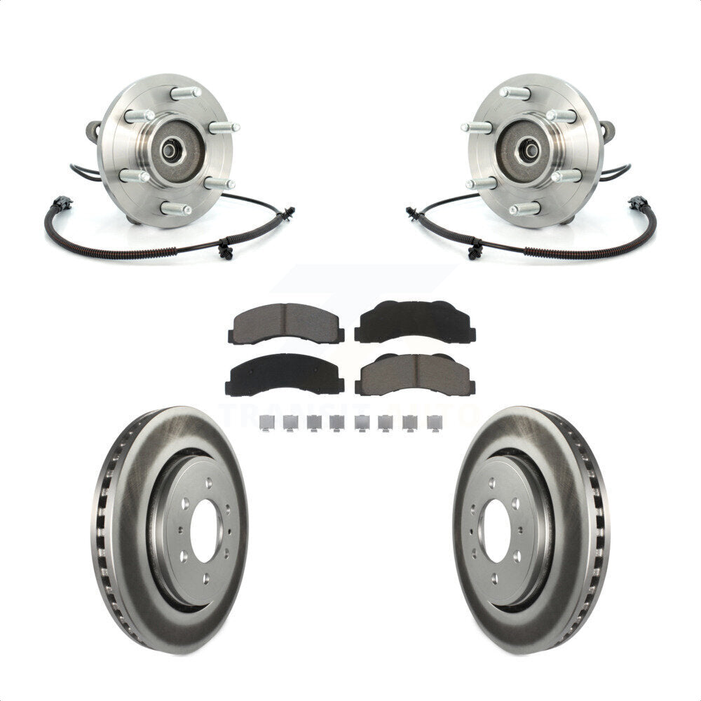 Front Hub Bearing Coated Brake Rotor Pads Kit For Ford F-150 Expedition Lincoln Navigator KBB-121112