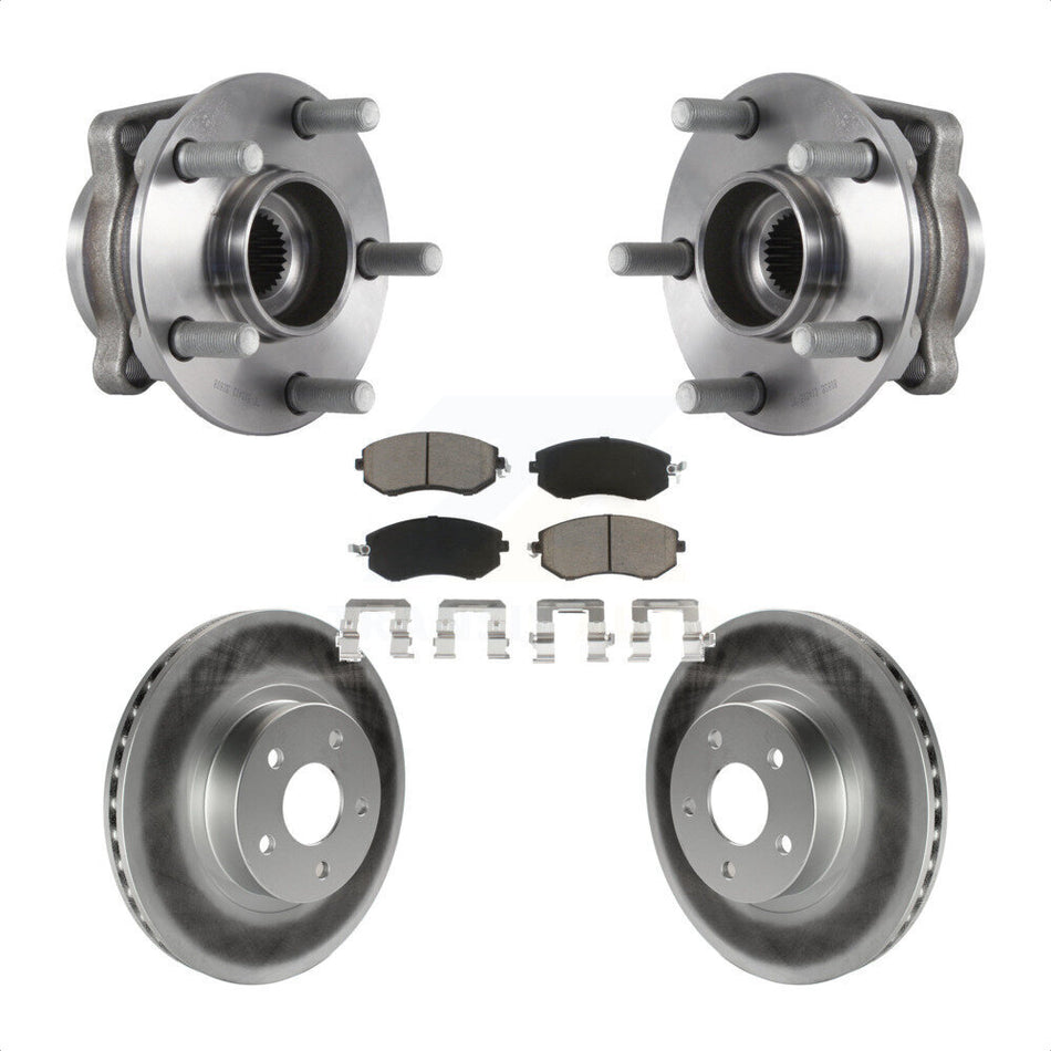 Front Hub Bearing Assembly With Coated Disc Brake Rotors And Ceramic Pads Kit For Subaru Impreza KBB-121126