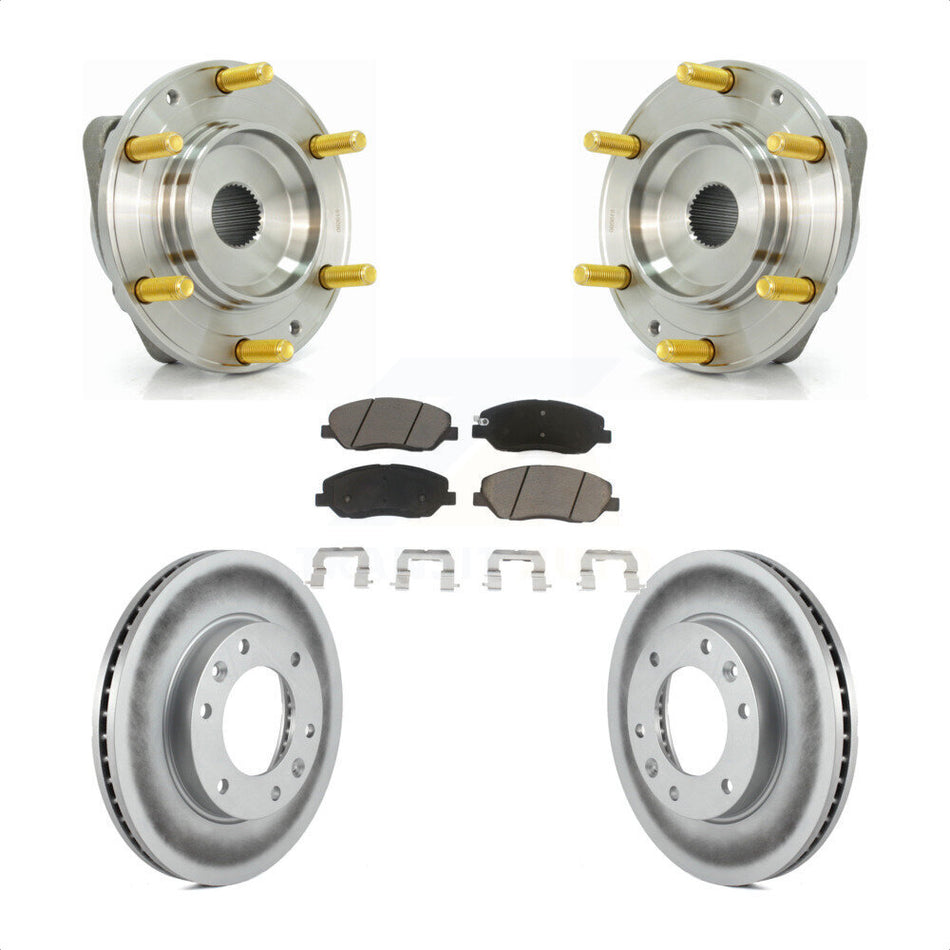 Front Hub Bearing Assembly With Coated Disc Brake Rotors And Ceramic Pads Kit For Kia Sedona Hyundai Entourage KBB-121134