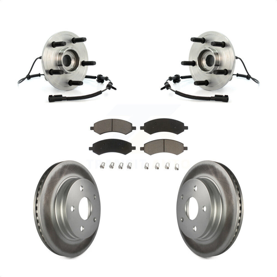 Front Hub Bearing Assembly With Coated Disc Brake Rotors And Ceramic Pads Kit For Dodge Ram 1500 KBB-121136