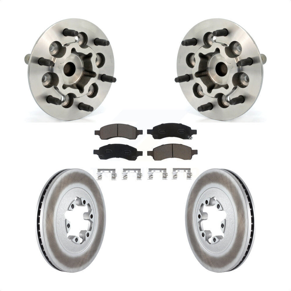 Front Hub Bearing Assembly With Coated Disc Brake Rotors And Ceramic Pads Kit For Chevrolet Colorado GMC Canyon KBB-121139