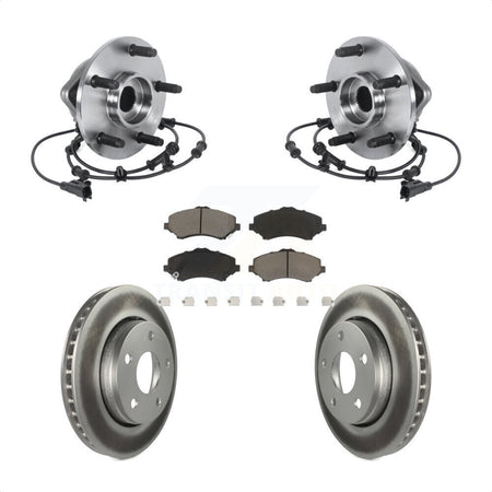 Front Hub Bearing Assembly Coated Disc Brake Rotor And Ceramic Pads Kit For Jeep Wrangler KBB-121144