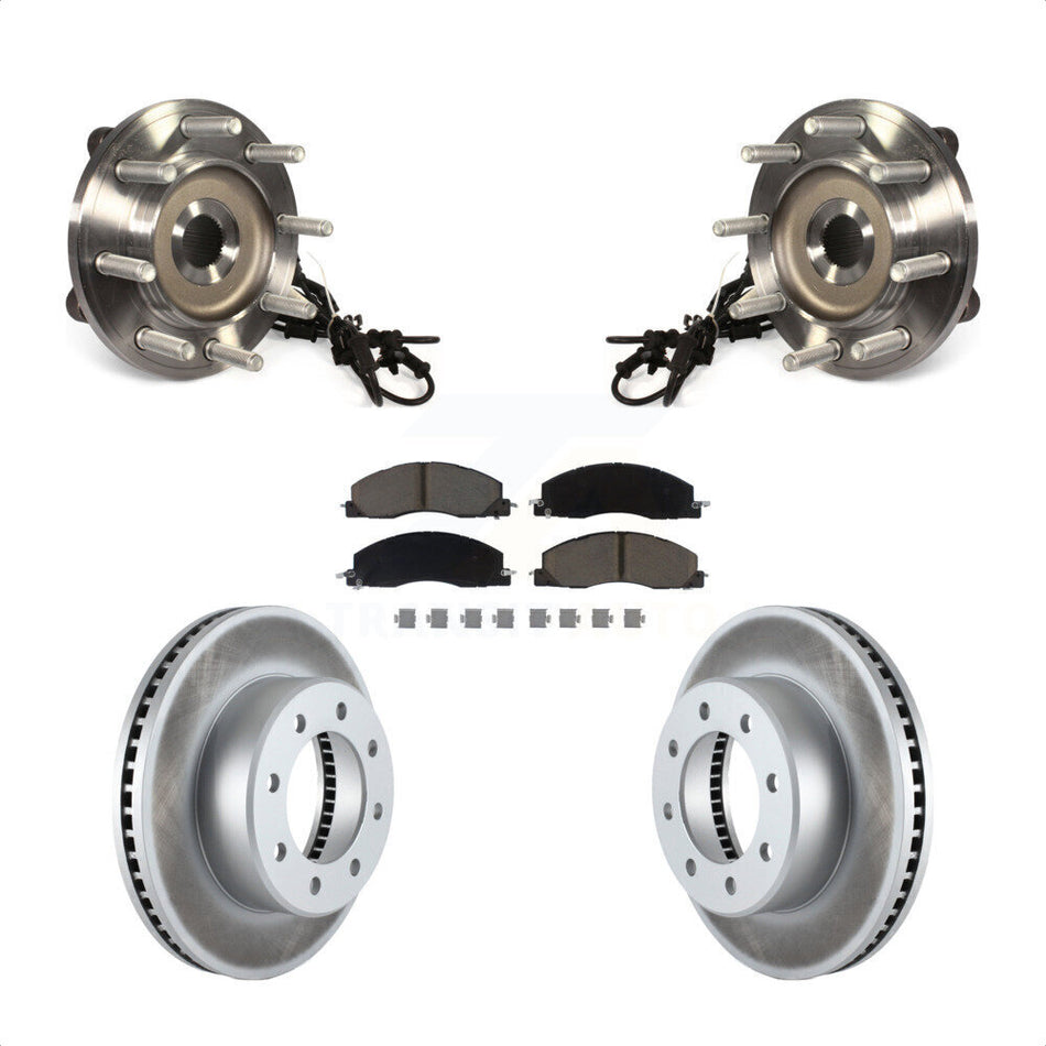 Front Hub Bearing Assembly With Coated Disc Brake Rotors And Ceramic Pads Kit For Ram 2500 3500 KBB-121146