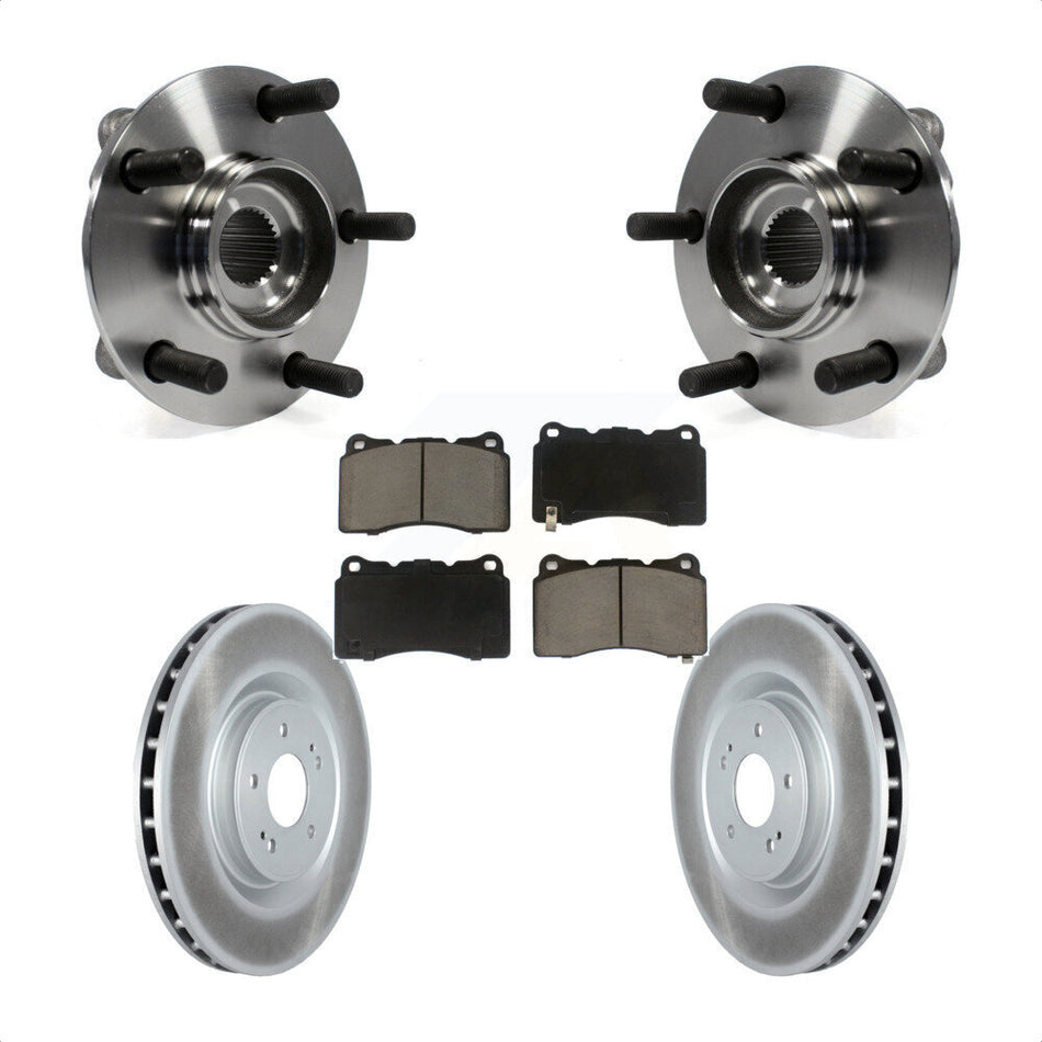 Front Hub Bearing Assembly With Coated Disc Brake Rotors And Ceramic Pads Kit For Mitsubishi Lancer KBB-121151