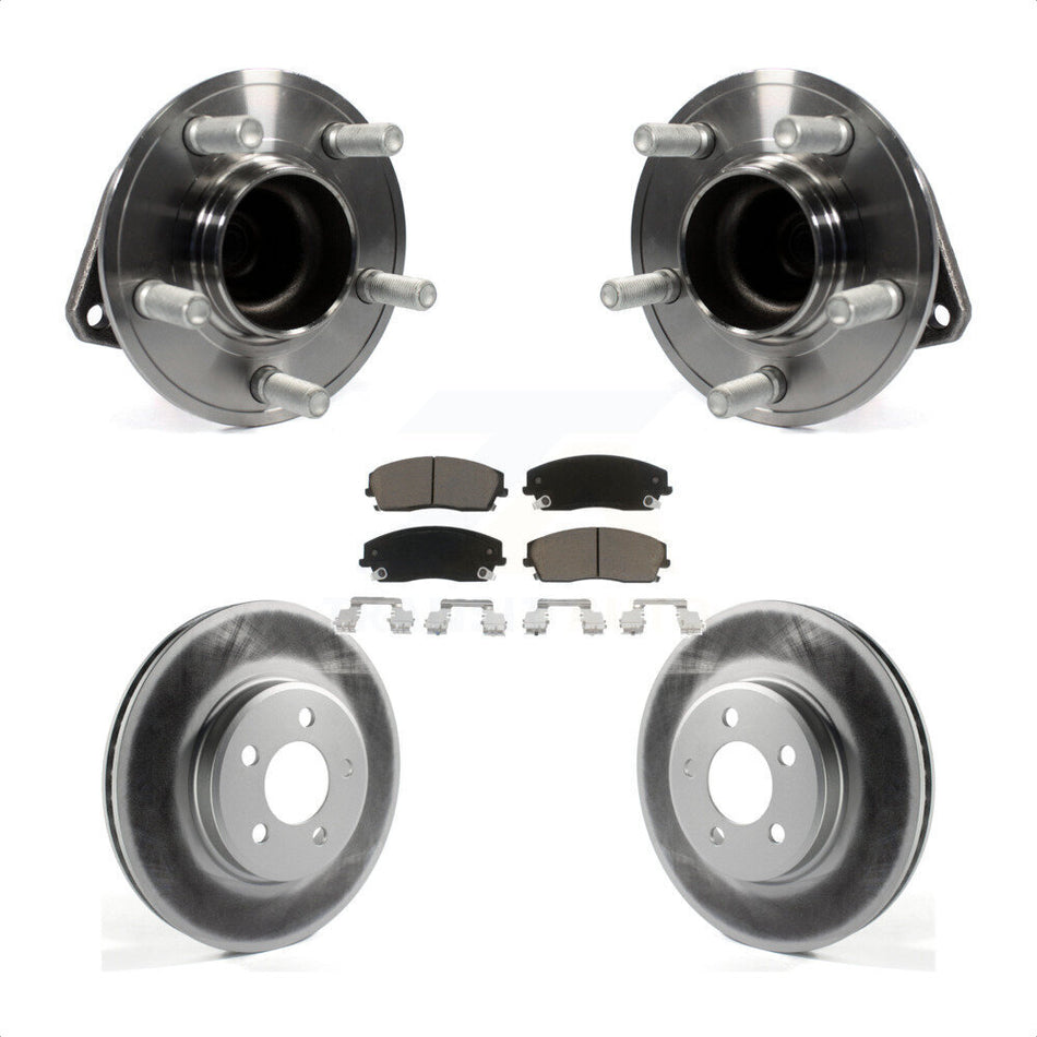 Front Hub Bearing Assembly With Coated Disc Brake Rotors And Ceramic Pads Kit For Dodge Charger Challenger Chrysler 300 KBB-121159