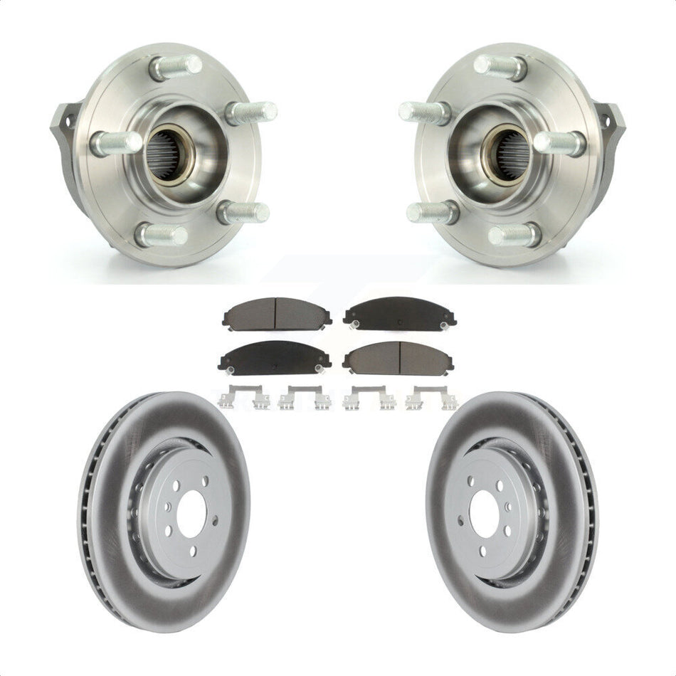 Front Hub Bearing Assembly With Coated Disc Brake Rotors And Ceramic Pads Kit For Dodge Charger 355mm Diameter Rotor KBB-121164