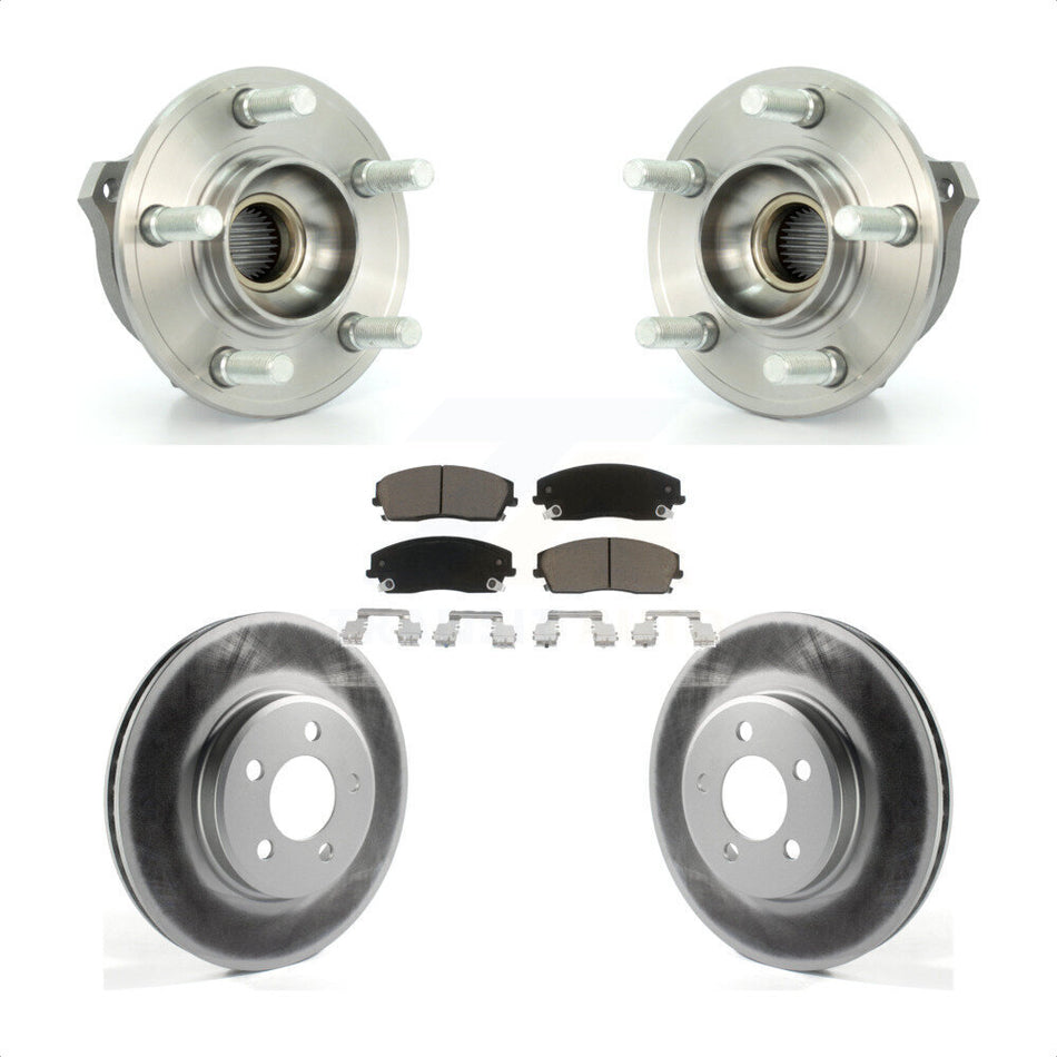 Front Hub Bearing Assembly With Coated Disc Brake Rotors And Ceramic Pads Kit For Dodge Charger Chrysler 300 Magnum KBB-121168