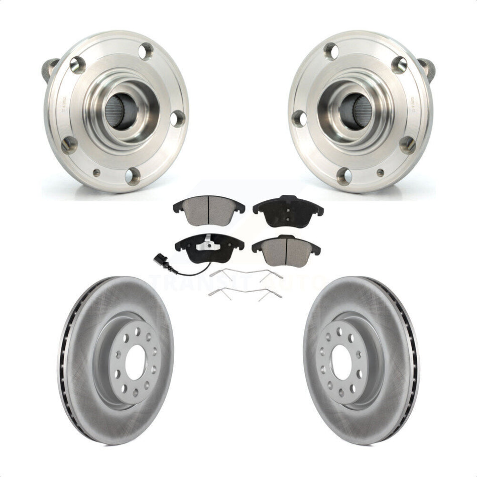 Front Hub Bearing Assembly With Coated Disc Brake Rotors And Ceramic Pads Kit For Volkswagen Passat Tiguan Audi Q3 Quattro Limited KBB-121180