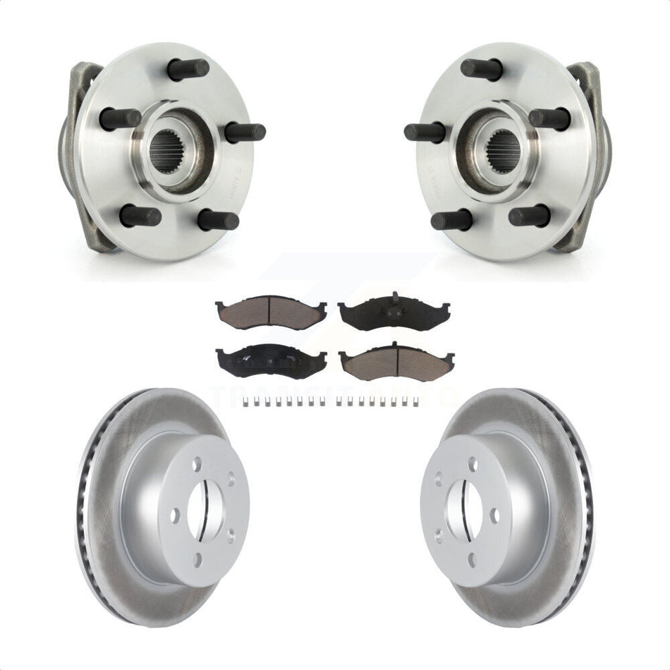 Front Hub Bearing Assembly With Coated Disc Brake Rotors And Ceramic Pads Kit For Jeep Grand Wagoneer TJ KBB-121190