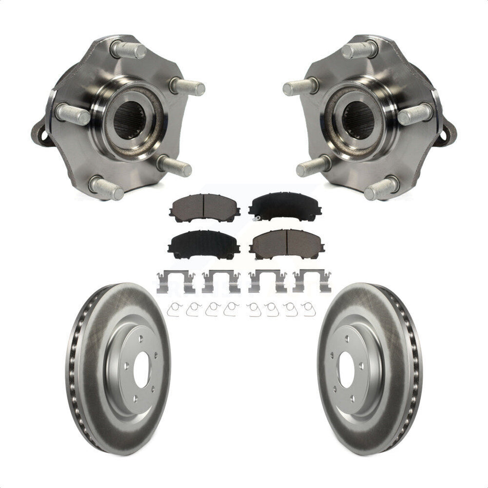 Front Hub Bearing Assembly With Coated Disc Brake Rotors And Ceramic Pads Kit For Nissan Rogue KBB-121194