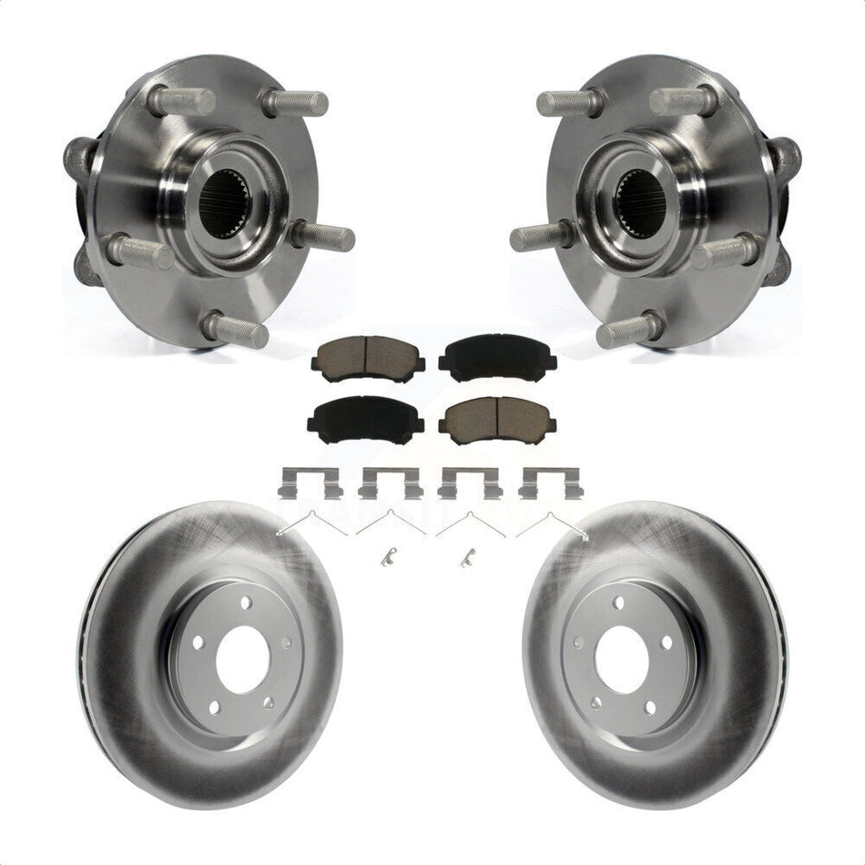 Front Hub Bearing Assembly With Coated Disc Brake Rotors And Ceramic Pads Kit For 2014-2017 Nissan Juke Nismo RS KBB-121197