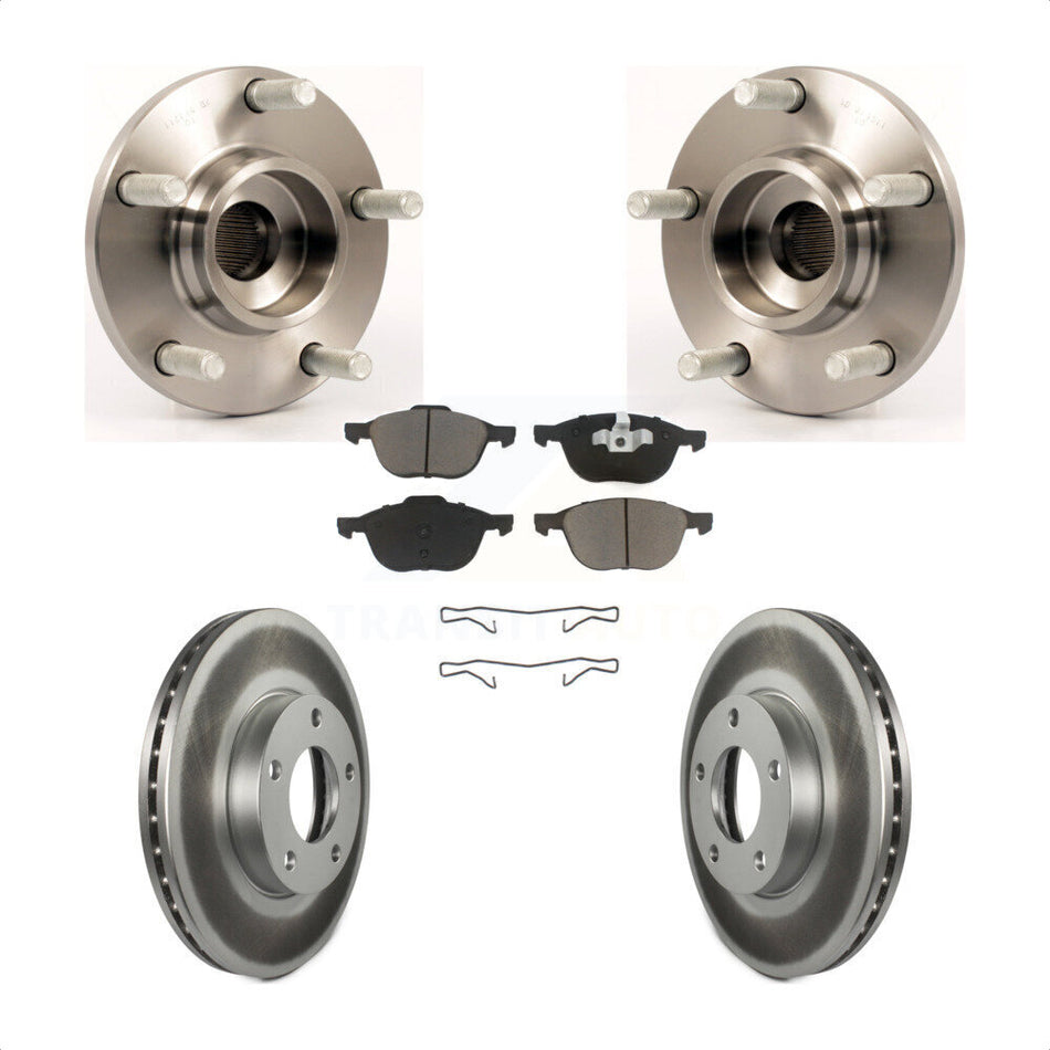 Front Hub Bearing Assembly With Coated Disc Brake Rotors And Ceramic Pads Kit For Mazda 3 2.0L KBB-121202